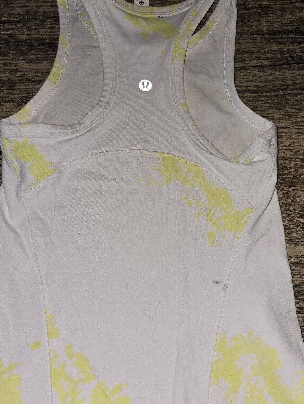 Lululemon Size 0 Cream & Yellow Racerback Tanktop In Excellent Condition - Picture 2 of 3